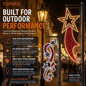 Decorazione per Pali della Luce TOPREX, Fiocco Festivo per Viali Pubblici, Struttura in Metallo Robusta, Qualità Commerciale, Lunga Durata - Product Image 1
