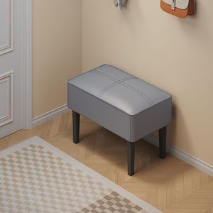 Luxury Leather Shoe Changing Stool With Storage Entryway Bench For Home Use - Product Image 1