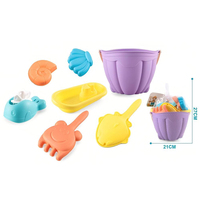 Ensemble de seaux de plage souples en TPR MY TOYS (7 pièces) avec pelle à sable et à neige, pour extérieur, unisexe, été, logo personnalisé, pour bébés de 2 ans et plus