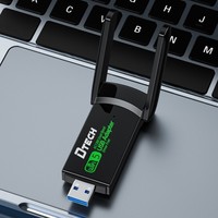 DTECH 2,4G/5G Dual Band 1300M Tarjeta de red inalámbrica AC 1300Mbps Wi-fi Adaptador USB para PC Laptop