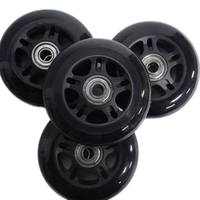 Roues de patins à roulettes YSMLE en PU noires avec roulements, prix de gros, haute qualité, grande réduction