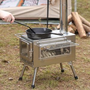 Poêle à <span class=keywords><strong>bois</strong></span> miniature portable abordable en acier inoxydable - Ustensiles de cuisine pour le camping et les voyages en plein air - Product Image 4