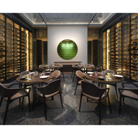 Ensemble de table et chaises rondes de style moderne pour restaurant, couleur marron, petite taille, pour 4 personnes