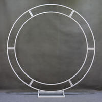Arche de mariage décorative en fer, fleurs artificielles, cadre en corne de bœuf, design moderne fait main, forme circulaire pour la décoration de la maison et des mariages