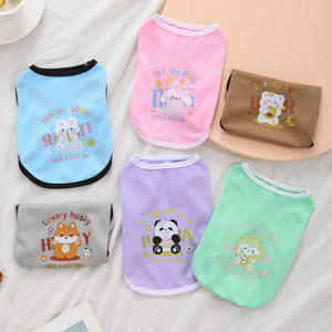 Chaleco para mascotas con dibujos de animales, ropa ultraligera de Color macarrón para verano y otoño, ropa para gatos y perros, ajuste Universal - Product Image 1