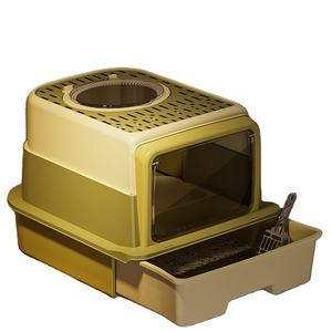 Caja de arena para gatos de plástico completamente cerrada de gran tamaño con espacio interior de 20L Caja de arena para mascotas de diseño de <span class=keywords><strong>mango</strong></span> de cierre a presión fácil de limpiar - Product Image 6