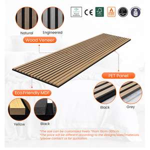 Eco-Friendly <strong>Soundproof</strong> <strong>Material</strong> 3D Fluted Natural Wood Veneer Mdf Akupanels Wooden Slat Wall Board 3d Acoustic Ceiling Panel - Product Image 3