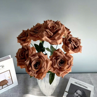 Groothandel Bulk Zijde 9-koppige Kunstmatige Rozen Bloemstuk DIY Materiaal Bruiloft Verjaardag Feest Bruids Bloemdecoratie