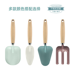 Juego de pala y rastrillo de jardín para niños, mango de madera, hierro con recubrimiento en polvo, herramientas ligeras para plantar flores al aire libre, bricolaje - Product Image 5