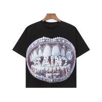 T-shirt Homme de Luxe Haute Qualité 100% Coton Tricoté Coupe Oversize Lourd Uni Imprimé Animal Designer Tendance