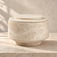 Porte-bougies en pierre naturelle, marbre travertin, style moderne et luxueux, accessoires de décoration pour la maison