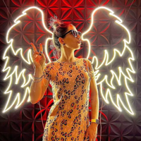 Ailes d'ange néon personnalisées, enseigne murale lumineuse LED néon, décoration pour la maison, bar, fêtes, mariages, transformateur, alimentation électrique