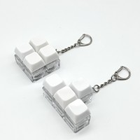 Porte-clés testeur de commutateur mécanique pour clavier, jouet anti-stress de bureau, LED Macaron, en plastique, boîte cadeau personnalisée, Noël