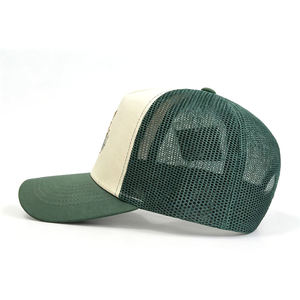 Gorra Trucker Bordada Bicolor con Diseño de Ciervo, Estilo Vintage, Crema y Verde Oscuro, Malla Trasera, Gorra de Béisbol para Exteriores, Venta al por Mayor - Product Image 5