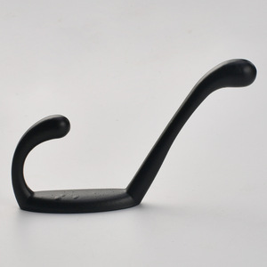 Modern Minimalist Single <b>Hook</b> Coat <b>Hook</b> Black And Silver Cast Iron <b>Wall</b> Mounted For Clothes Hats Entryway Door Use - Product Image 4