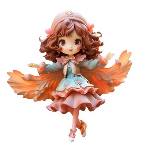 Custom <b>Cute</b> <b>Doll</b> Long Hair Angel Figurine PVC Resin Molded Indoor Decoration Christmas Toy - Product Image 5