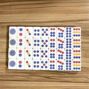 Tuiles de mahjong en acrylique 30x23x13mm, ensemble de divertissement portable pour échecs et cartes, couleur bleue - Product Image 1