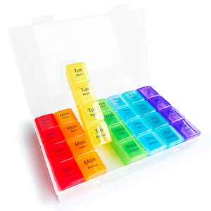 Monthly large pill organizer 7Days Pill Container Weekly Vitamin Case 4 Weeks Pill Box Daily Medicine Organizer 3 Days Werainbow