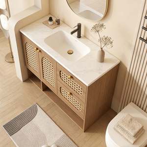 Mueble de Baño de Ratán Nórdico Personalizado BALOM, Mueble de Madera Montado en la Pared, Resistente a la Humedad, de Fábrica - Product Image 5
