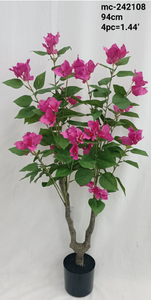Arbre artificiel de bougainvillier en pot, faux arbre de fleurs de bougainvillier avec des fleurs <span class=keywords><strong>fuchsia</strong></span> réalistes pour l'intérieur de la maison - Product Image 4
