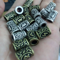 Perles de barbe en alliage de Zinc, vente en gros d'usine, métal Bronze Antique Rune nordique, style Viking, breloque, vente en gros,