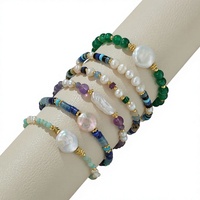 Bracelet en perles baroques d'eau douce naturelles avec agate de cristal de forme irrégulière, style doré pour femme, bijou polyvalent