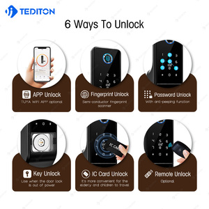 Serrure Intelligente Électrique Biométrique à Empreinte Digitale pour Porte et <span class=keywords><strong>Portillon</strong></span> – Verrou de Porte Intelligent Tuya - Product Image 2