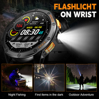 Reloj inteligente LIGE BWK67 para hombres, respuesta GPS integrada, hacer llamadas, batería de larga duración, linterna LED, brújula, rastreador de actividad física, Android IOS