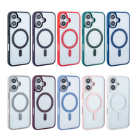 Coque arrière magnétique en acrylique transparente simple avec cadre coloré pour iPhone 18 17 16 15 14 13 11 Pro Max Plus avec emballage de vente au détail