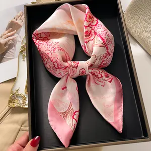 Bán Buôn Thời Trang Cô Gái 70*70Cm Đa Chức Năng Mũ Nón Bandanas Túi Xách Kết Thúc Tốt Đẹp Khăn Nhỏ Cho Phụ Nữ Văn Phòng Cổ Tie Khăn Phụ Nữ