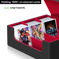 Boîte à cartes en cuir KXM pour cartes Commander et TCG avec option de verrouillage et logo personnalisé