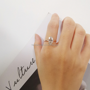 Anillos de Compromiso de oro sólido de 14k 3CT Oval D/VVS moissanita, joyería fina, gran oferta - Product Image 4