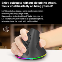 Ratón Ergonómico Vertical Inalámbrico Recargable, Bluetooth 2.4G, Modo Dual, Óptico, RGB Colorido, para Juegos, Oficina y Computadora