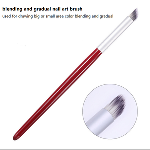 Blending Nail Brush Kit Long Red Wooden Handle Dotting Pen and Ombre Brush Nail Art Painting Salon Manicure Nail Brush Set - Product Image 3
