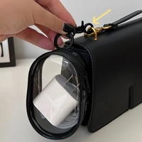 Sac de rangement pour câbles en PVC imperméable épais avec porte-clés, pochette transparente à fermeture éclair pour écouteurs et chargeurs, sac organisateur de câbles