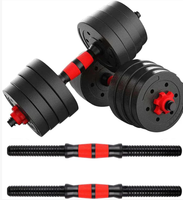 Ensembles d'haltères réglables en ciment plastique pour l'entraînement musculaire 10/15/20/30/40 kg