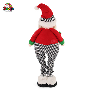 Zaves 33-intelescopico gamba in piedi Babbo Natale classico a scacchiera colorata decorazione per la casa all'ingrosso nuovo prodotto - Product Image 3