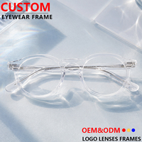 Montures de lunettes optiques en acétate, rondes, pleine monture, rétro, unisexe, pour hommes et femmes, OEM ODM, vente en gros