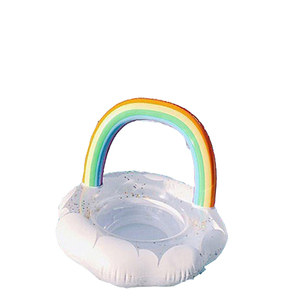 Flotador para niños Fila arcoíris Ballena sonriente Sombrilla Barco Piscina Anillo de natación para bebés hecho a medida - Product Image 1