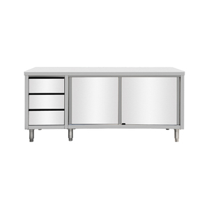 Meuble de cuisine autoportant en acier inoxydable à trois tiroirs pour hôtels et restaurants, équipement de service alimentaire - Product Image 2
