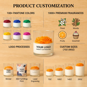 Vela Aromática de Cera de Soya de Gran Capacidad con Flor de Peonía Hecha a Mano, Adecuada para Decoración y Fragancia de Interiores - Product Image 2