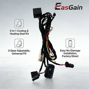 Sistema di Ventilazione e Riscaldamento per Sedili Auto, Interruttore Quadrato Regolabile <span class=keywords><strong>a</strong></span> 3 Livelli, Parti Universali per Modifiche Auto - Product Image 1