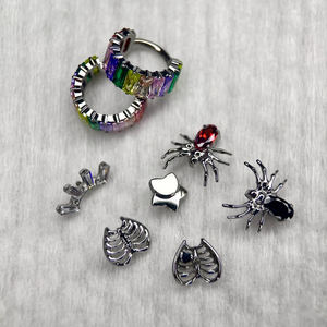 Calendo Astm F136 Titanium Oorbel Piercing Sieraden Hart Skelet Ribben Intern Schroefdraad Titanium Labret Lichaam Sieraden Einde - Product Image 6