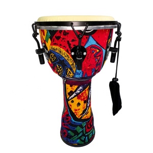 8 "/ 10"/12 "Kích thước nhỏ gọn bằng gỗ phi Trống DJEMBE BONGO tay trống bộ gõ nhạc cụ với mô hình đầy màu sắc - Product Image 5