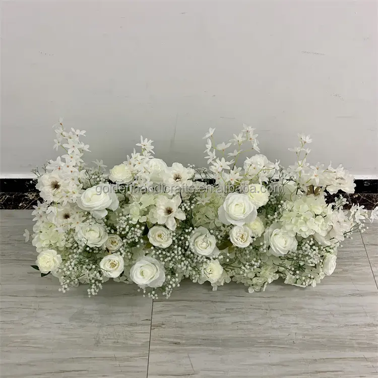 QSLH-Ar171 dekorasi acara pernikahan karangan bunga meja buatan Baby Breath putih bola bunga mawar bayi lengkungan bunga
