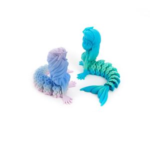 Figura de acción de sirena personalizada impresa en 3D Vashine Art Deco, juguete de PLA para decoración del hogar, materiales ecológicos para Diwali y Ramadán, con articulaciones móviles. - Product Image 3