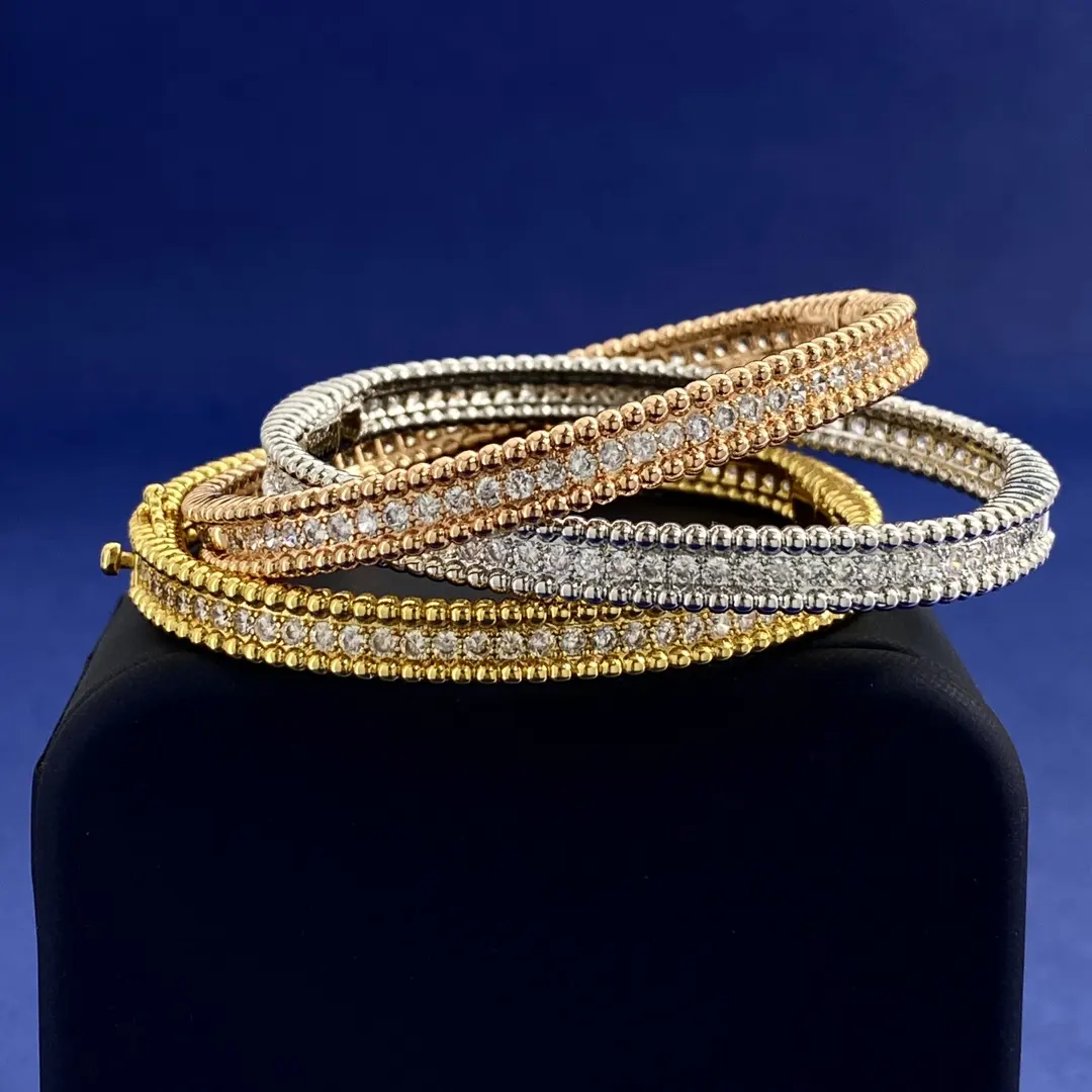 Luxe Populaire Designer Beroemde Merk Sieraden Bloem Armband Mode Glanzende Diamant Bedelarmband & Bangles Femme