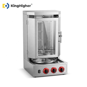 Máquina Comercial de <span class=keywords><strong>Shawarma</strong></span> a Gas con 3 Quemadores, Máquina de Doner Kebab de Acero Inoxidable, Máquina para Hacer Gyros de Pollo con Puerta de Vidrio - Product Image 2