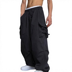Men's Baggy Cargo Pants Casual Parachute Cargo Pants Pockets Loose Fit Hip Hop <b>Harem</b> Pants Stylish Street Wear Baggy Pants - Product Image 1