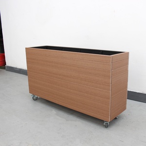 Macetas de acero y madera <span class=keywords><strong>para</strong></span> exteriores Gavin, fábrica de muebles <span class=keywords><strong>para</strong></span> exteriores, precio barato, macetas exteriores <span class=keywords><strong>con</strong></span> <span class=keywords><strong>ruedas</strong></span> - Product Image 2